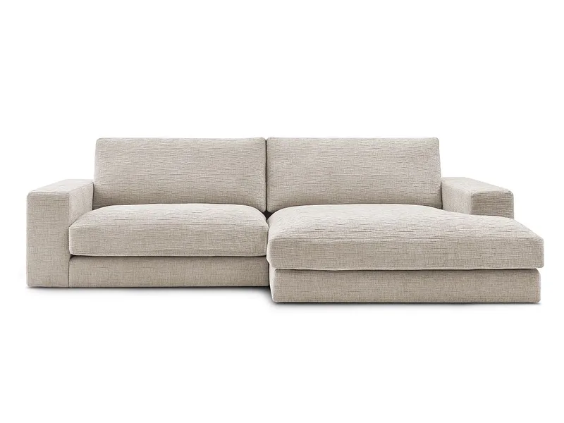 Ecksofa BOBOCHIC LEONARD Stoff mit Textur beige