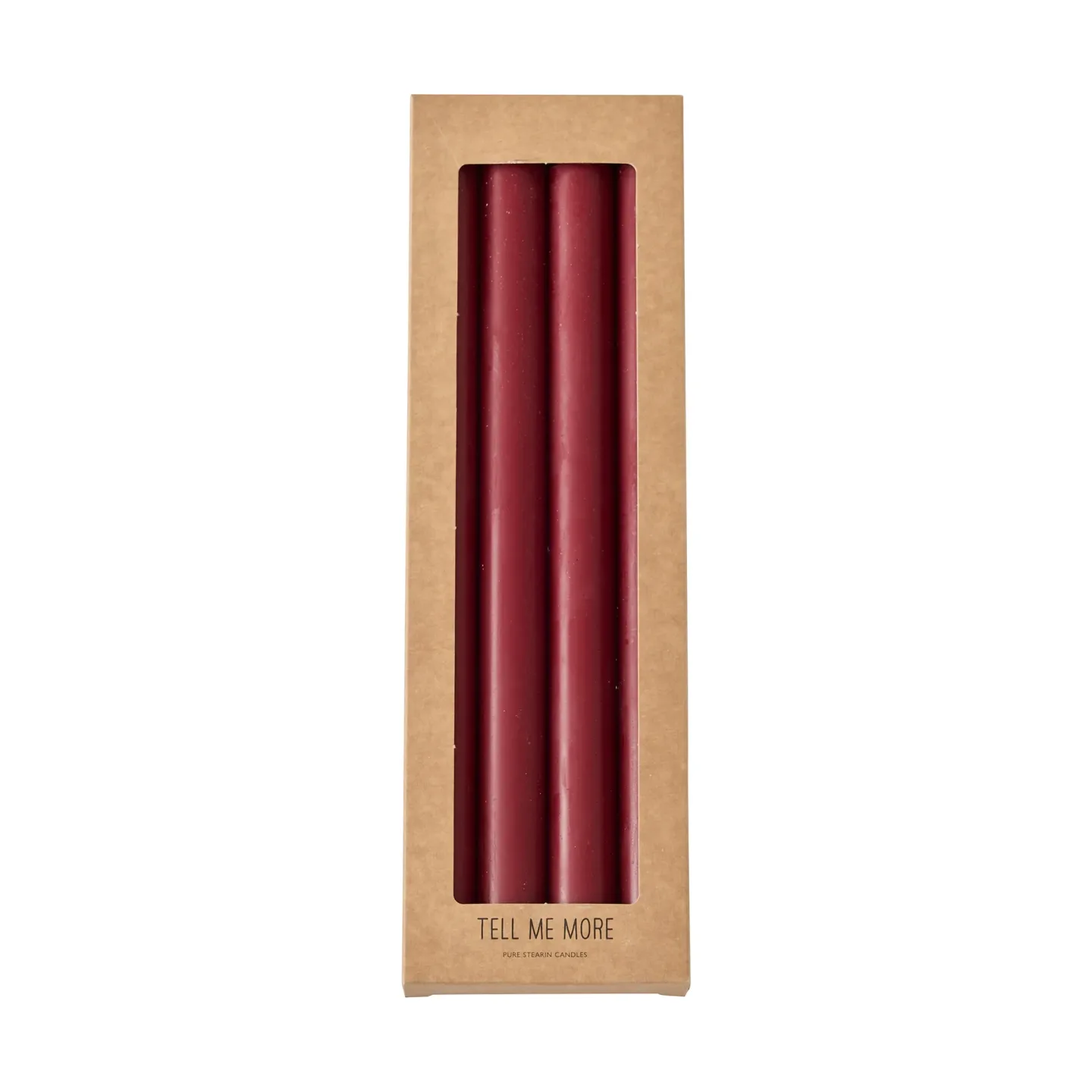 Tell Me More Tell Me More Dinner Stabkerzen 28 cm 4-pack Dunkelrot