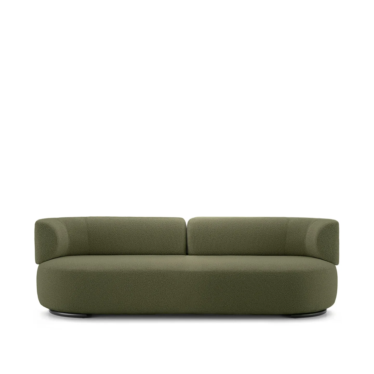 Kartell - K-Waiting Sofa Bouclé Green - Soffor - Rodolfo Dordoni - Grön - Metall/Textilmaterial/Plast