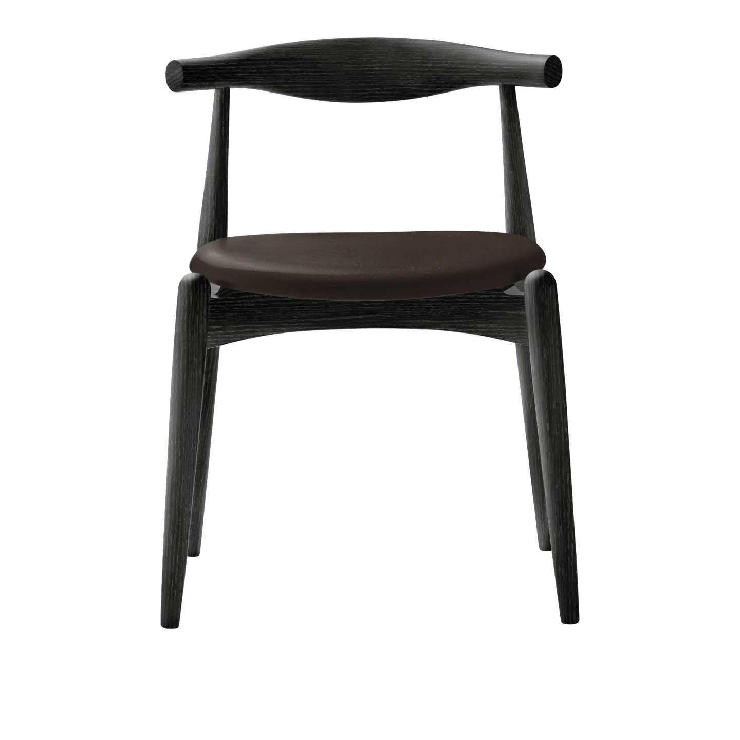 Carl Hansen - CH20, Svartlackad Ek, Lädergrupp B Thor - 306 - Matstolar - Hans J. Wegner - Svart - Trä