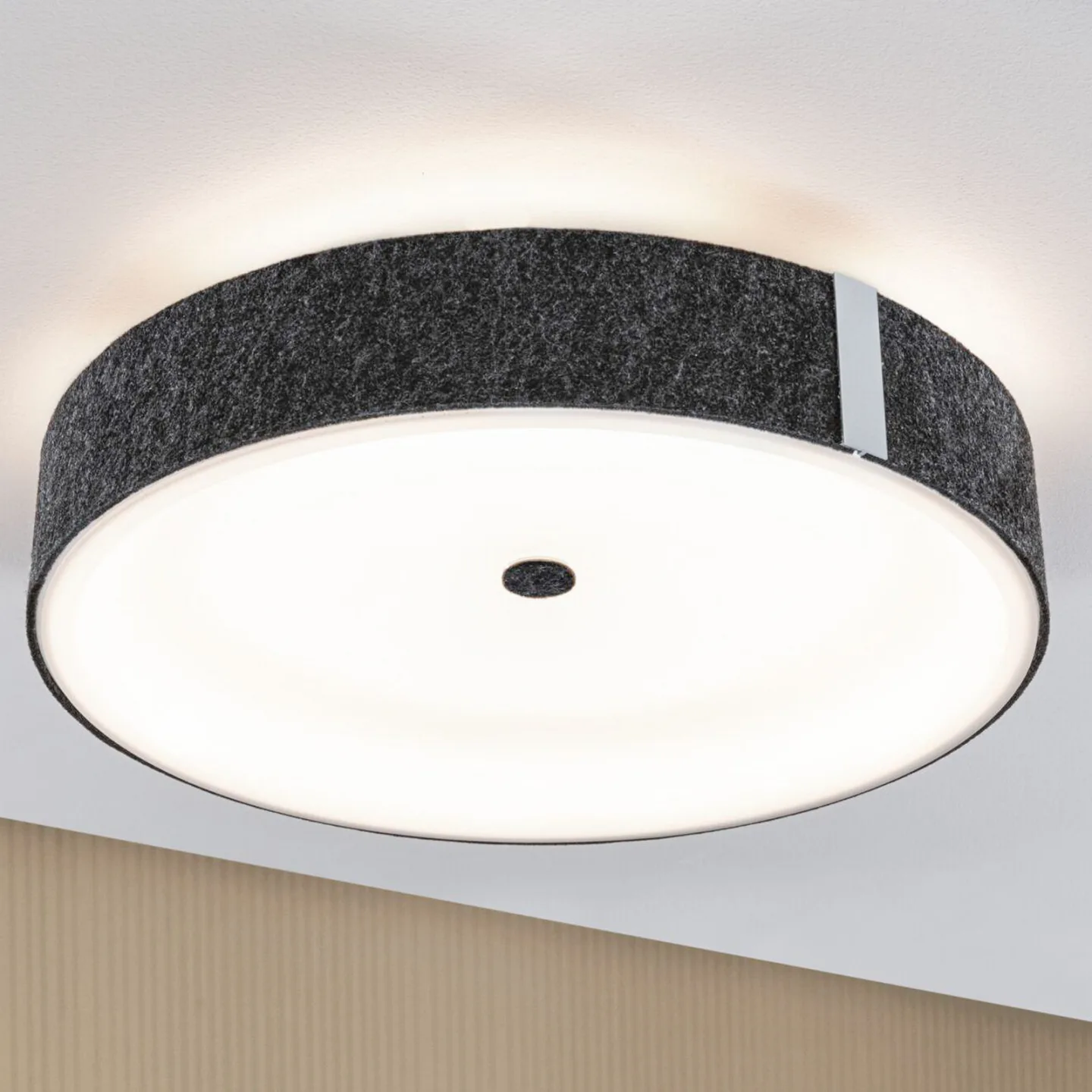 Malika LED Deckenleuchte 3-Step-Dim Anthrazit - Paulmann - Wohnzimmer - Modern - Stoff / Textil - Einflammig
