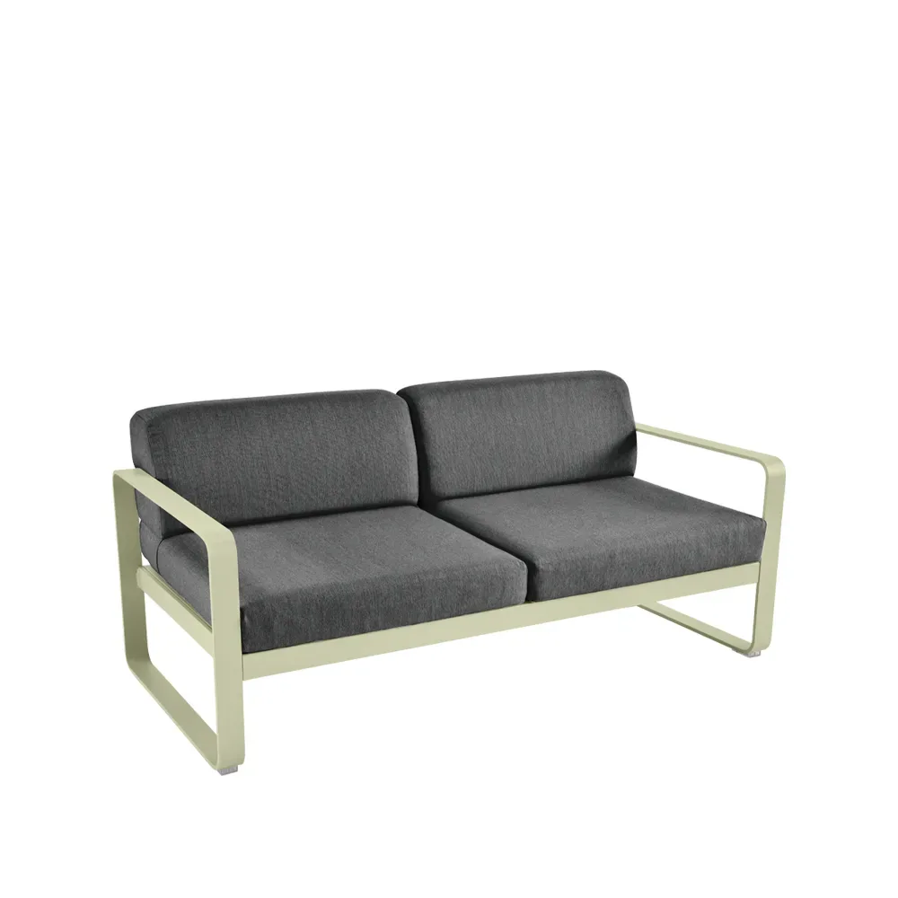 Fermob Bellevie 2-sits soffa Willow green (grön), graphite grey dyna