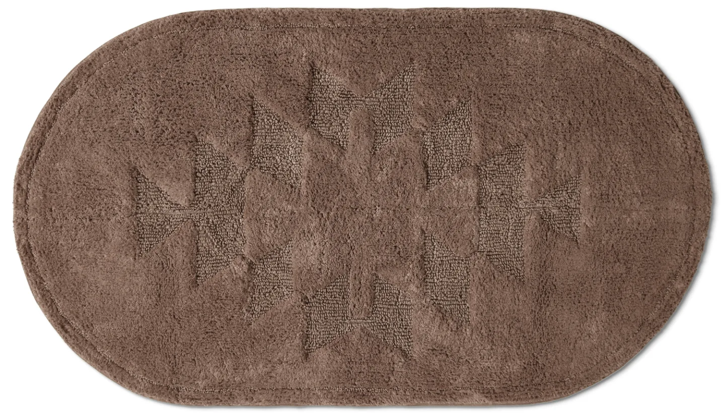 Oval baderomsmatte - Gertie (brun) (Størrelse: 50 x 90 cm)