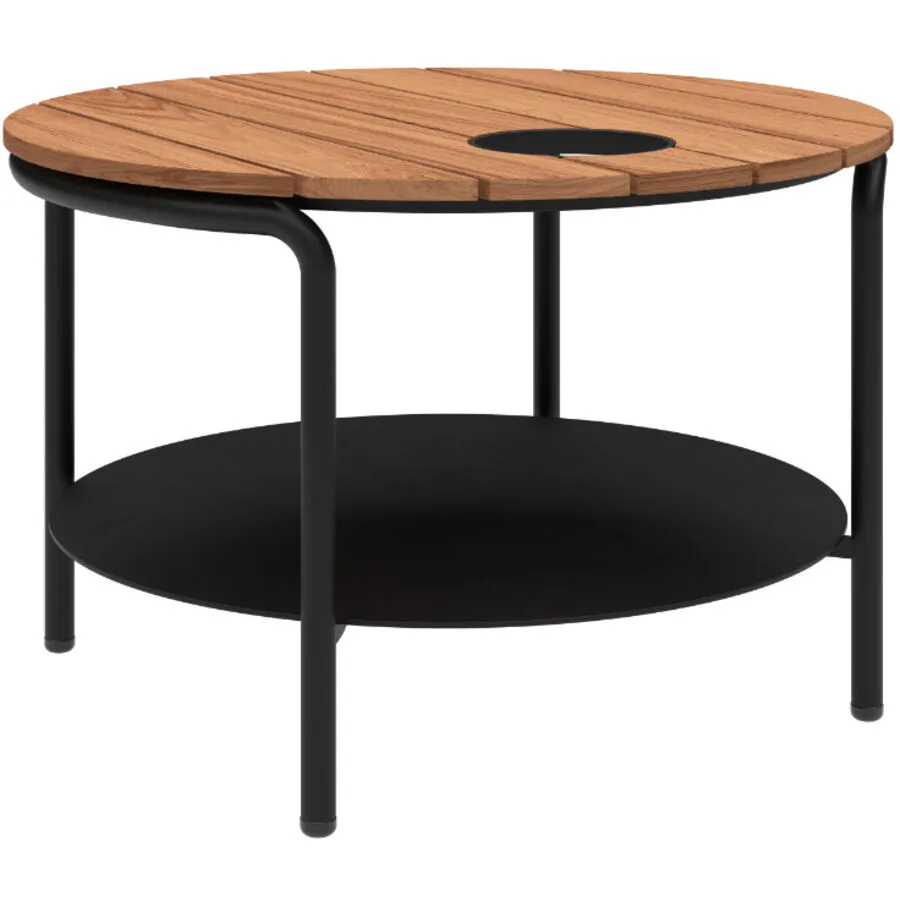 SACKit Salontisch Patio Schwarz Holz 70 cm - Material: Teak