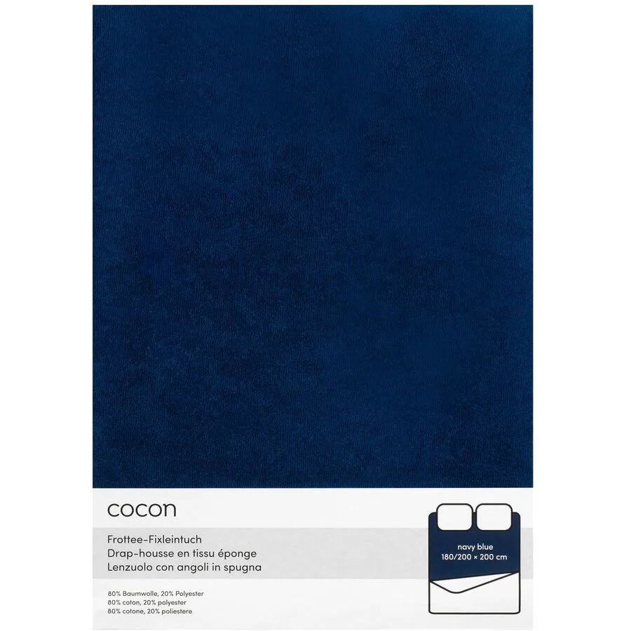 Fixleintuch COCON Marineblau Kunststoff 180 x 200 cm - Material: Polyester (PES)