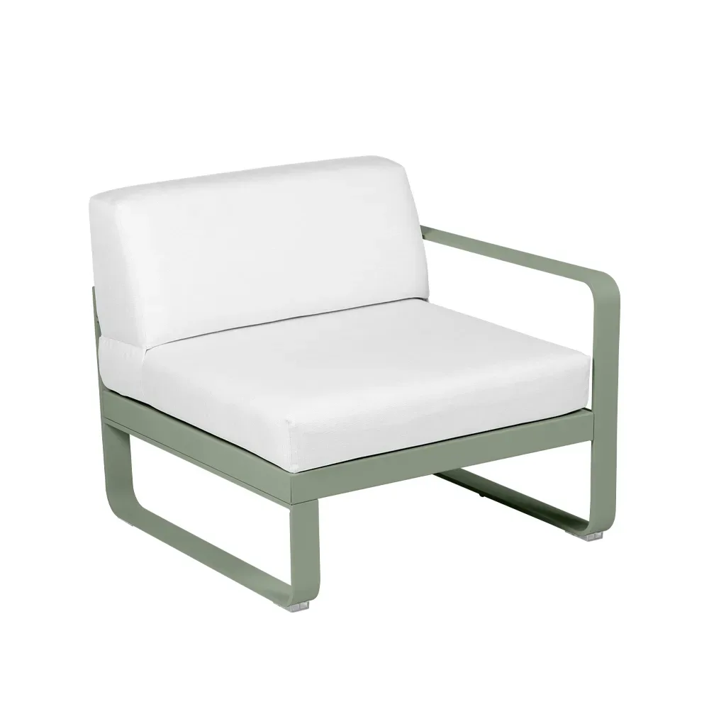 Fermob Bellevie Right modulsoffa Cactus (grön), off-white dyna, 1-sits
