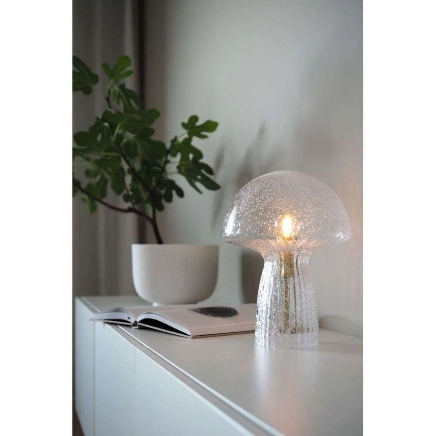 Fungo 22 Tischleuchte, opal/klar, 30 cm - Globen Lighting - Wohnzimmer - Glas