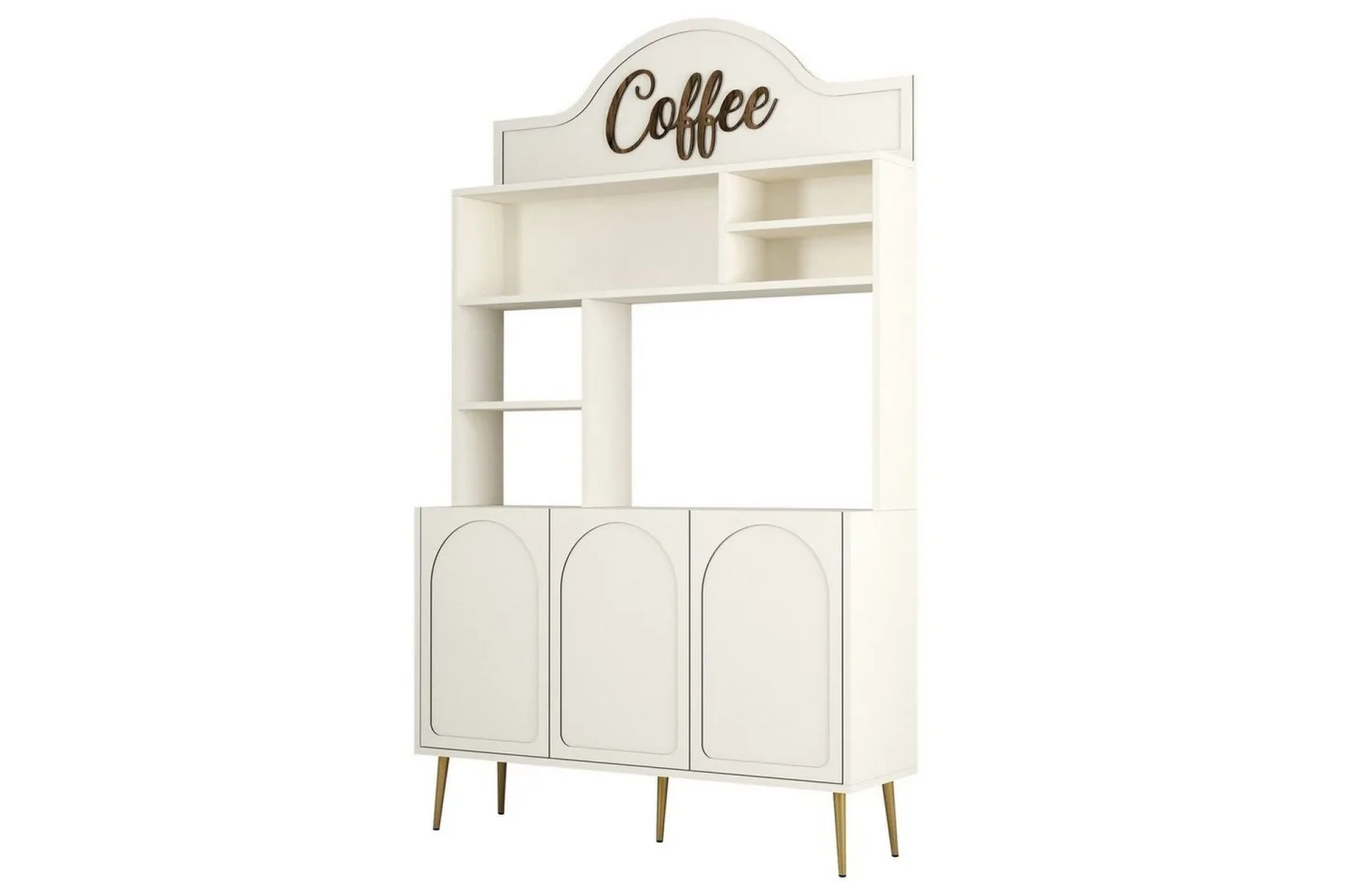 Kaffebarskåp Hazim Tre Gräddfärgad / Rany - Gräddfärgad / Rany