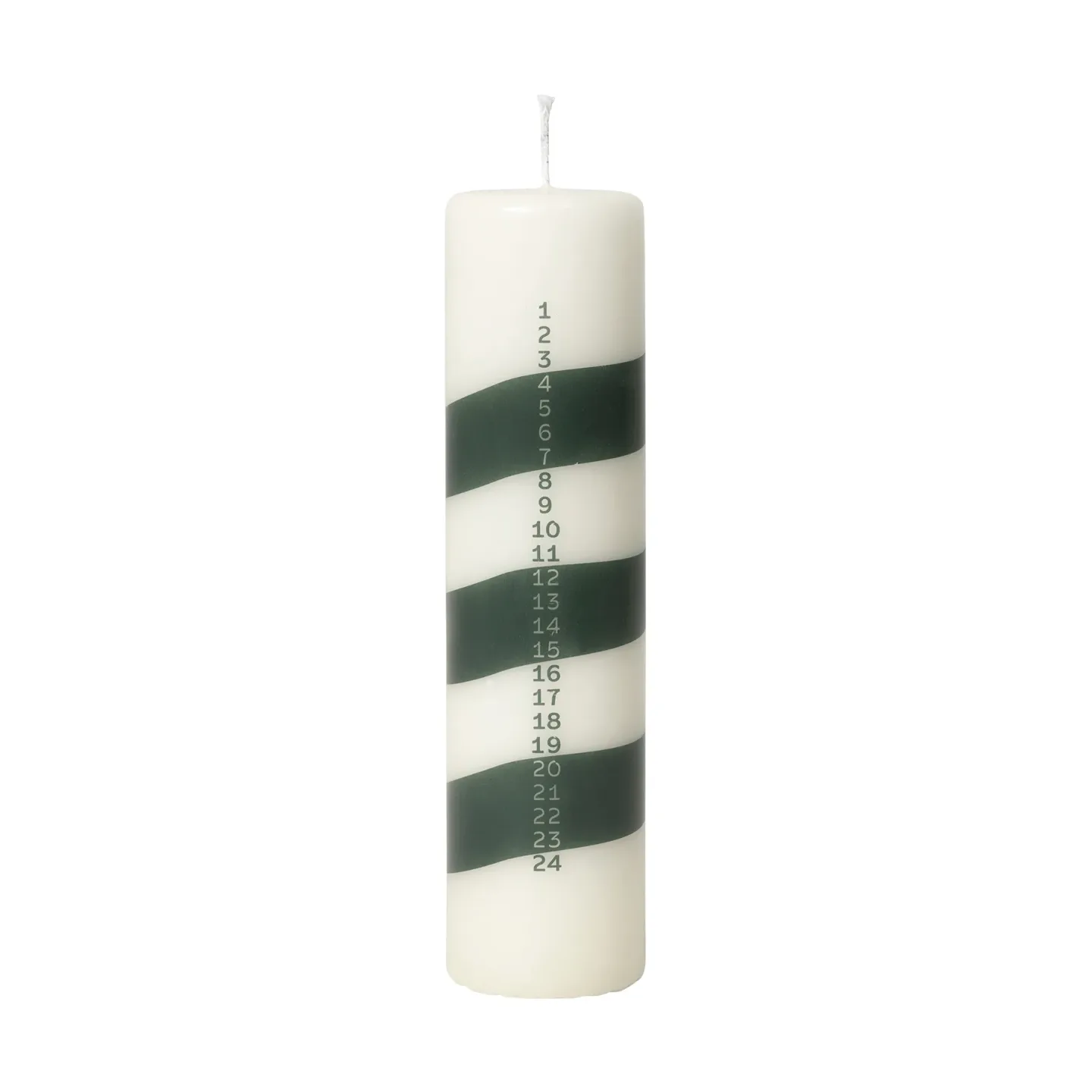 Broste Copenhagen Linea kalenderljus Off White-Dark Green