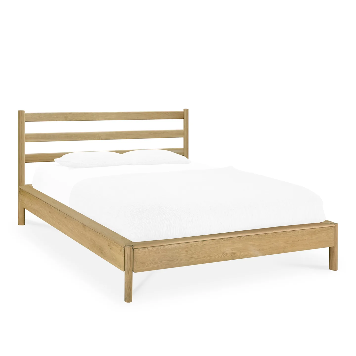 Ethnicraft - PI Headboard And Bed Frame - Oak - Mattress 160X200 - Without Slats - Ramsängar - Alain Van Havre - Träfärgad - Trä