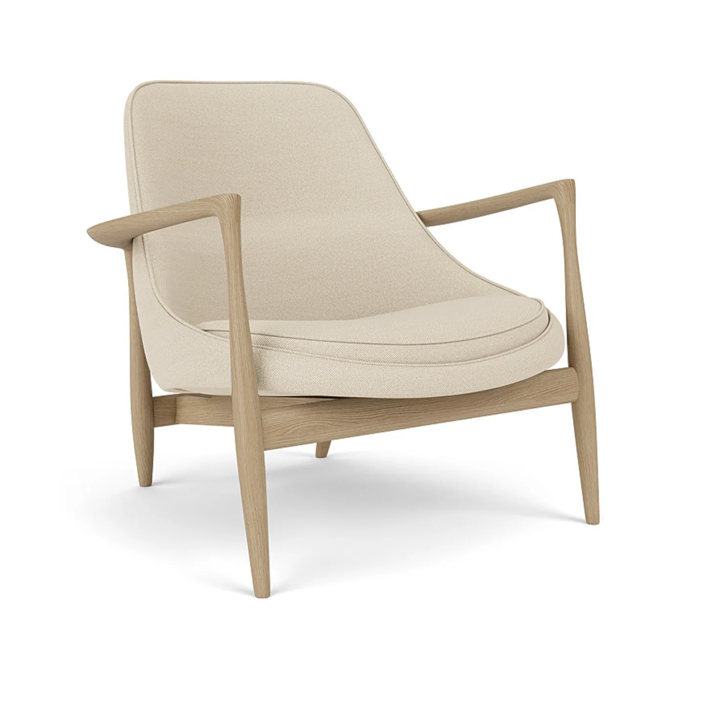 Audo Copenhagen - Elizabeth Lounge Chair Natural Oak / Hallingdal 0200 - Fåtöljer - Ib Kofod-Larsen - Beige - Trä/Textilmaterial/Skum
