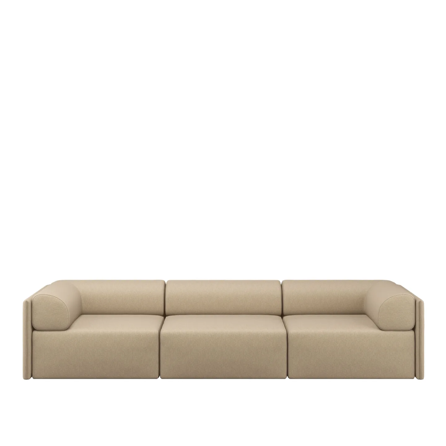 HEM - Palo Block 3-seater Sofa Low Back with Armrests Beige - Soffor - Beige - Metall/Plast/Ull