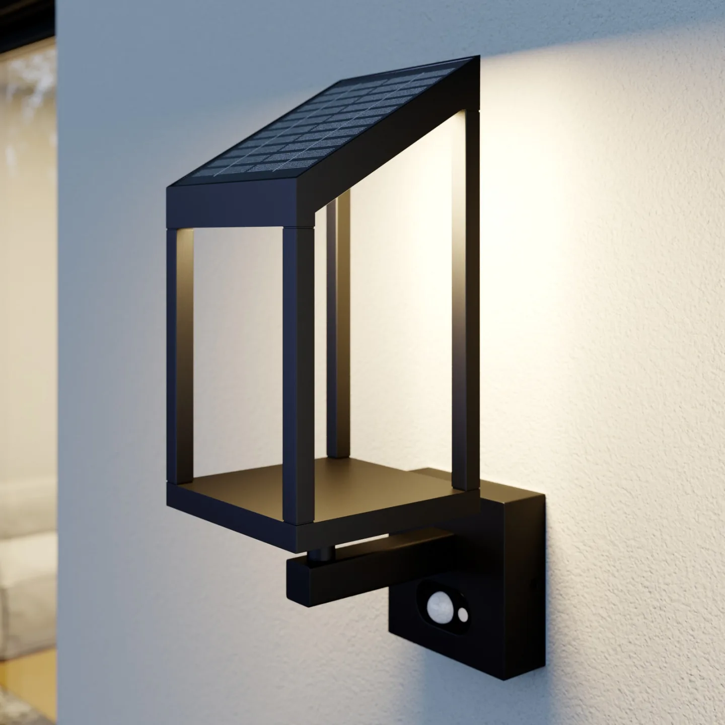 Timeo LED Solcelle Wandleuchte Graphite - Lucande - Modern - Metall - Eckig