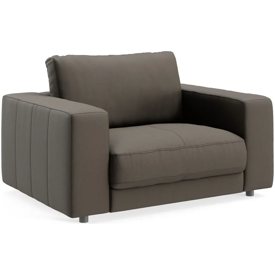 Sessel Ava oliv Bezug: pigmentiertes Leder B 140 T 107 H 86 cm - Möbel Konfigurator: Traummöbel individuell zusammenstellen