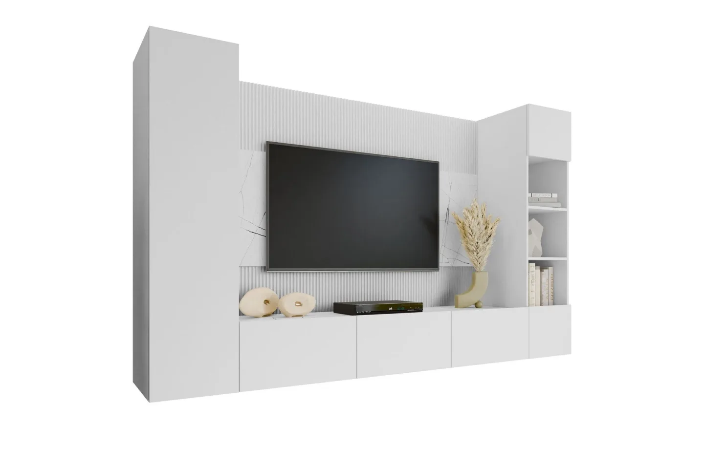 Bernice Tv-skåp 260x38 cm - Vit