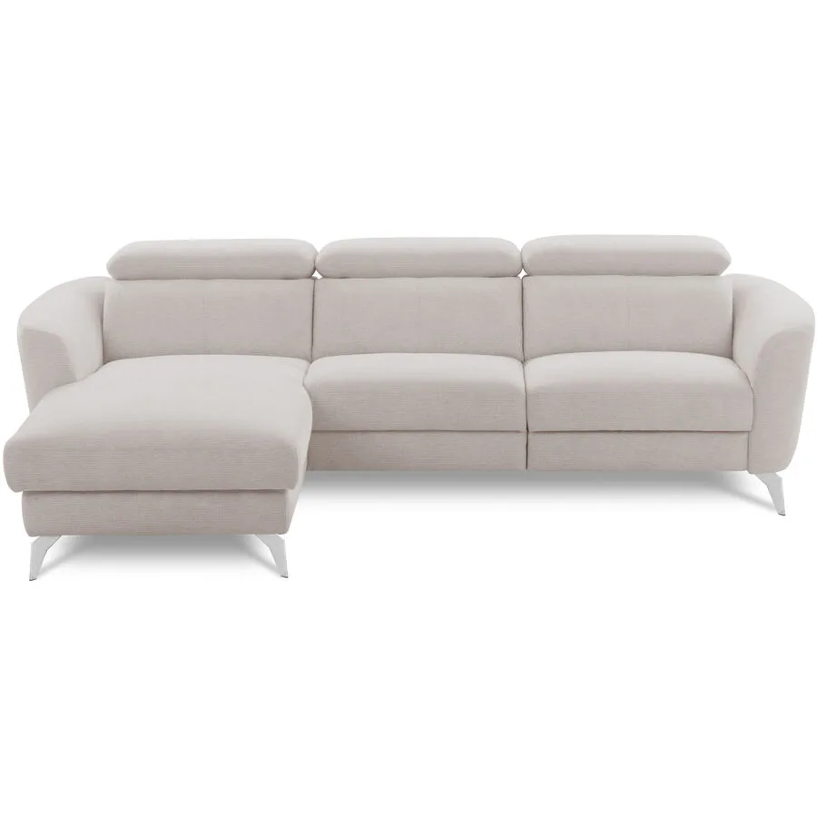 Ecksofa Simba Rechts Chenille Beige B 261 T 183 cm