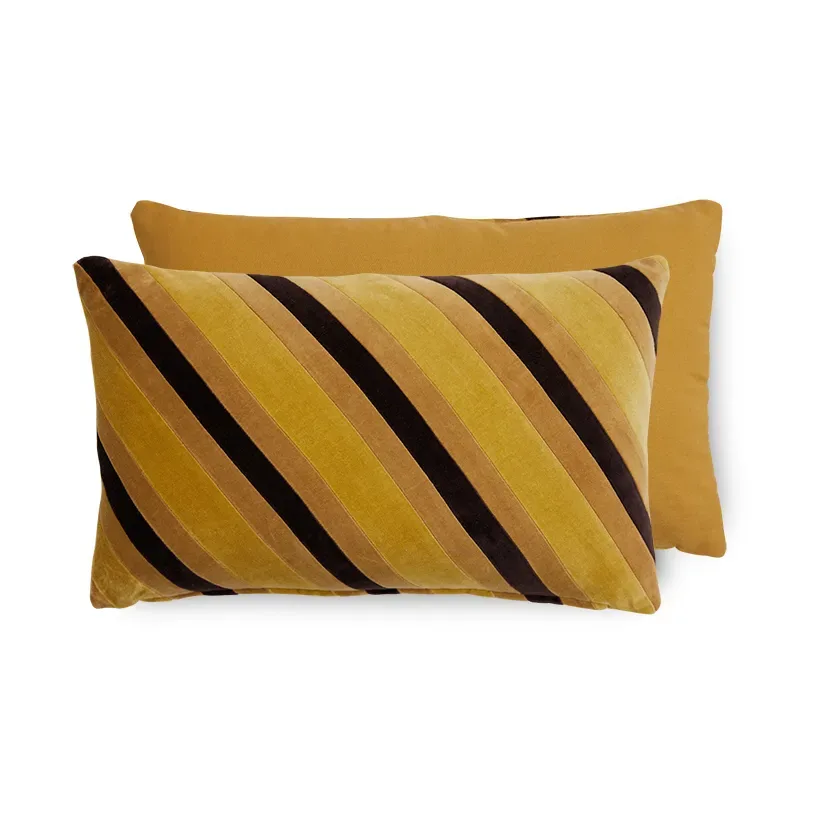 HKliving Striped velvet Kissen 30x50 cm Honey
