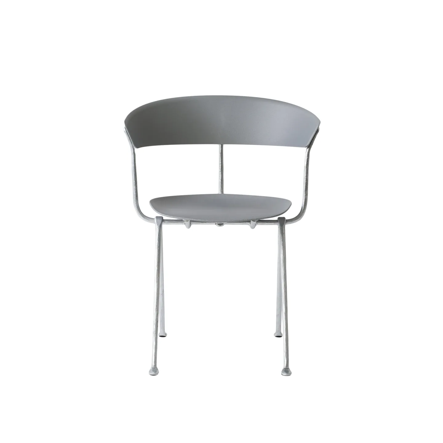 Magis - Officina Chair Galvanized frame/Metallised Grey PP seat - Matstolar - Ronan & Erwan Bouroullec - Grå - Metall/Syntetiskt
