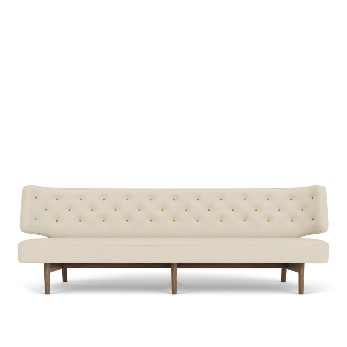 Audo Copenhagen - Radiohus Sofa P3 Walnut / Buttons 0250 / Hallingdal 0200 - Soffor - Vilhelm Lauritzen - Beige