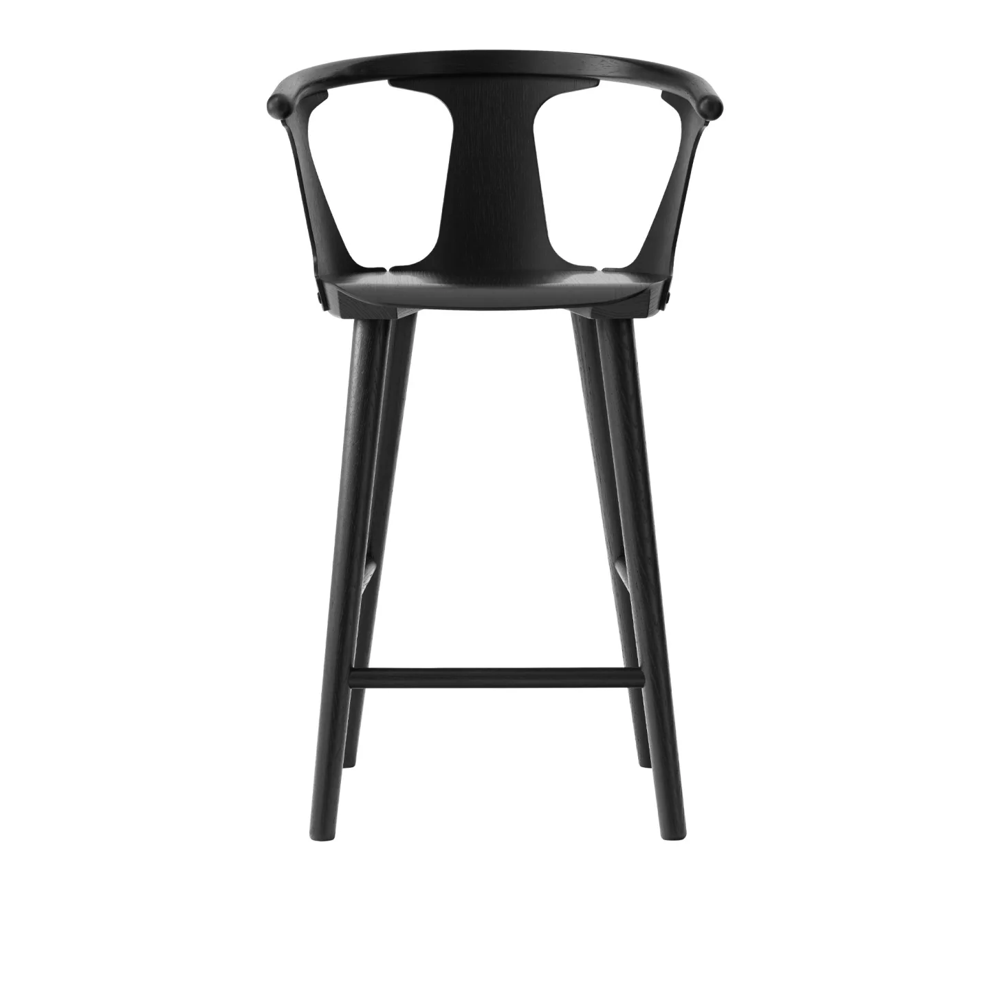 &Tradition - In Between Bar Chair SK9, Black Lacquered Oak, 75cm - Barstolar - Sami Kallio - Träfärgad - Trä