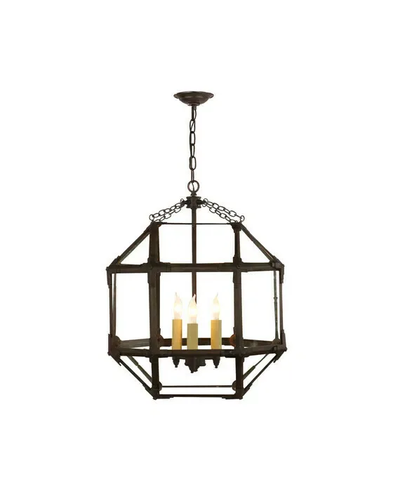 Morris Medium Lantern Antique Zinc/Clear Glass