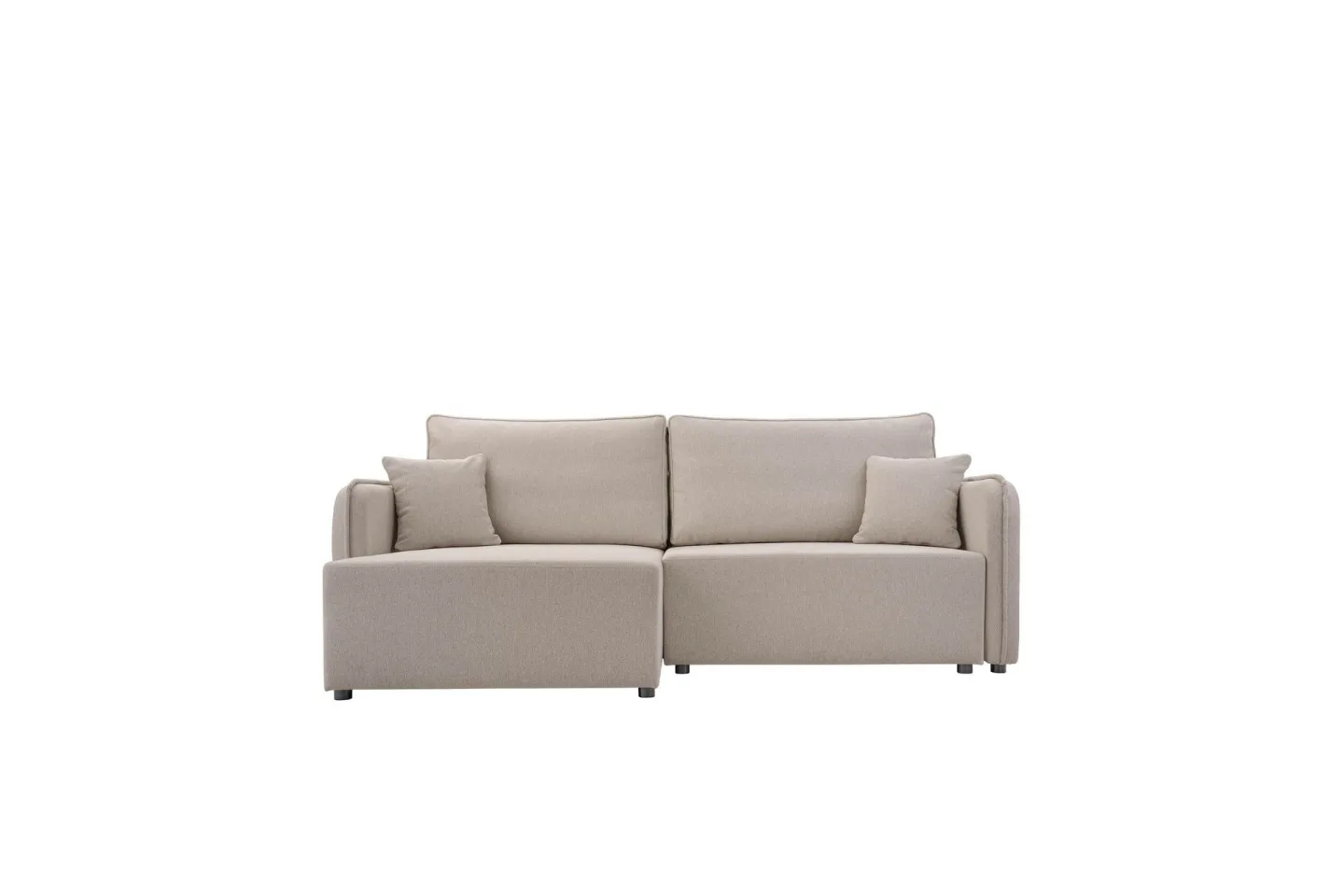 Chandru Bäddsoffa med Divan 3-sits i Plysch - Grå