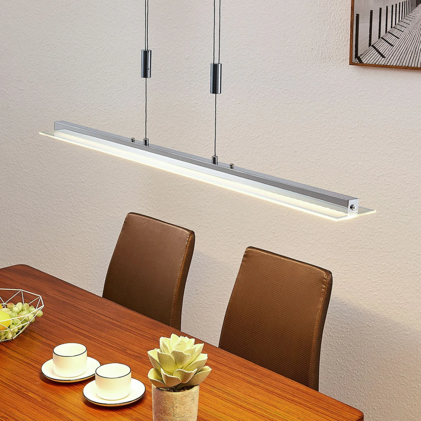 Sladja Pendelleuchte Chrome - Lindby - Wohnzimmer - Modern - Glas - Einflammig