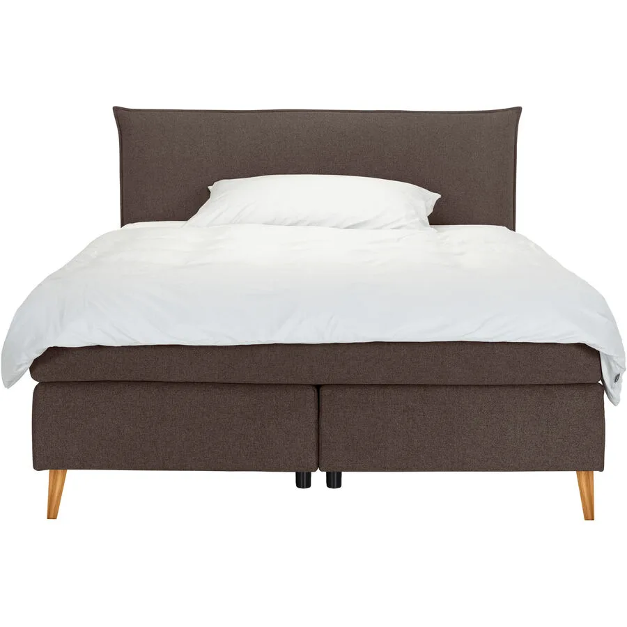 MyDeal Boxspringbett Ron taupe Polyester 180 x 200 cm