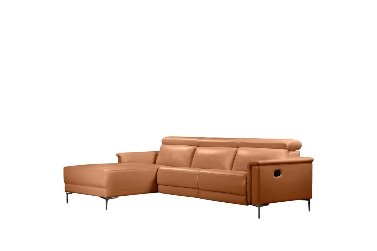 Hörnsoffa 3-sits Lund Cognac, PU, Vänster Manuell Fåtölj - Cognac, PU, Vänster Manuell Fåtölj