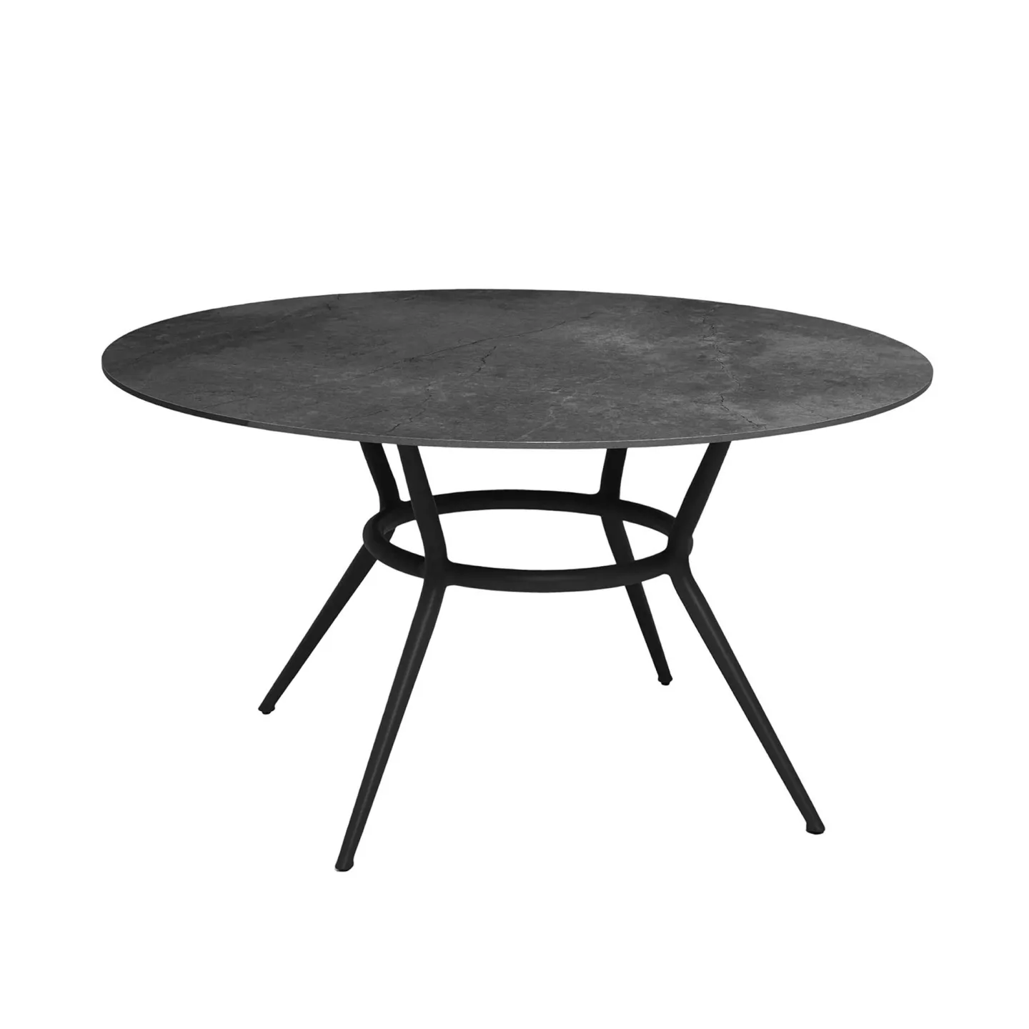 Cane-Line - Joy 140 cm Round Lava Grey/Fossil Black - Matbord utomhus - Cane-line Design Team - Svart - Naturmaterial/Metall