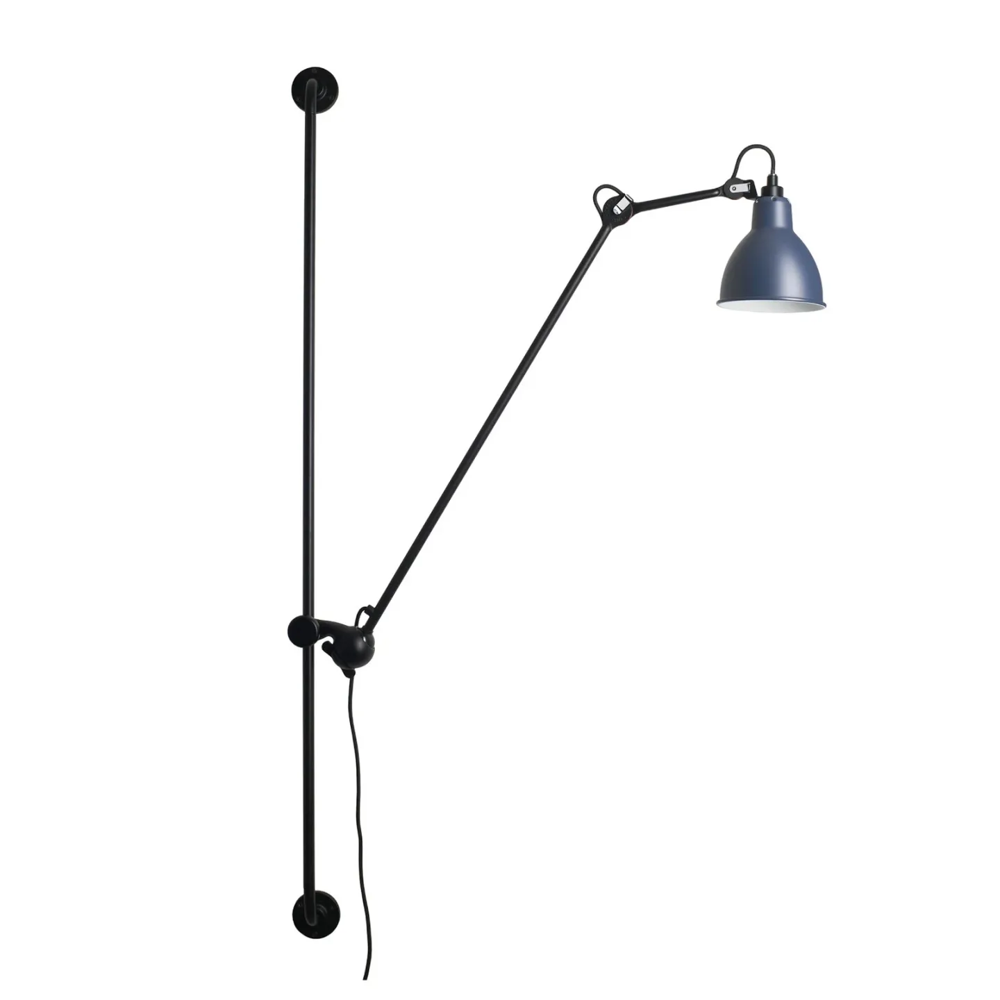 214 Vägglampa Round svart/blå – Lampe Gras 214 Round - Vardagsrum - Design - Metall - Med en ljuskälla