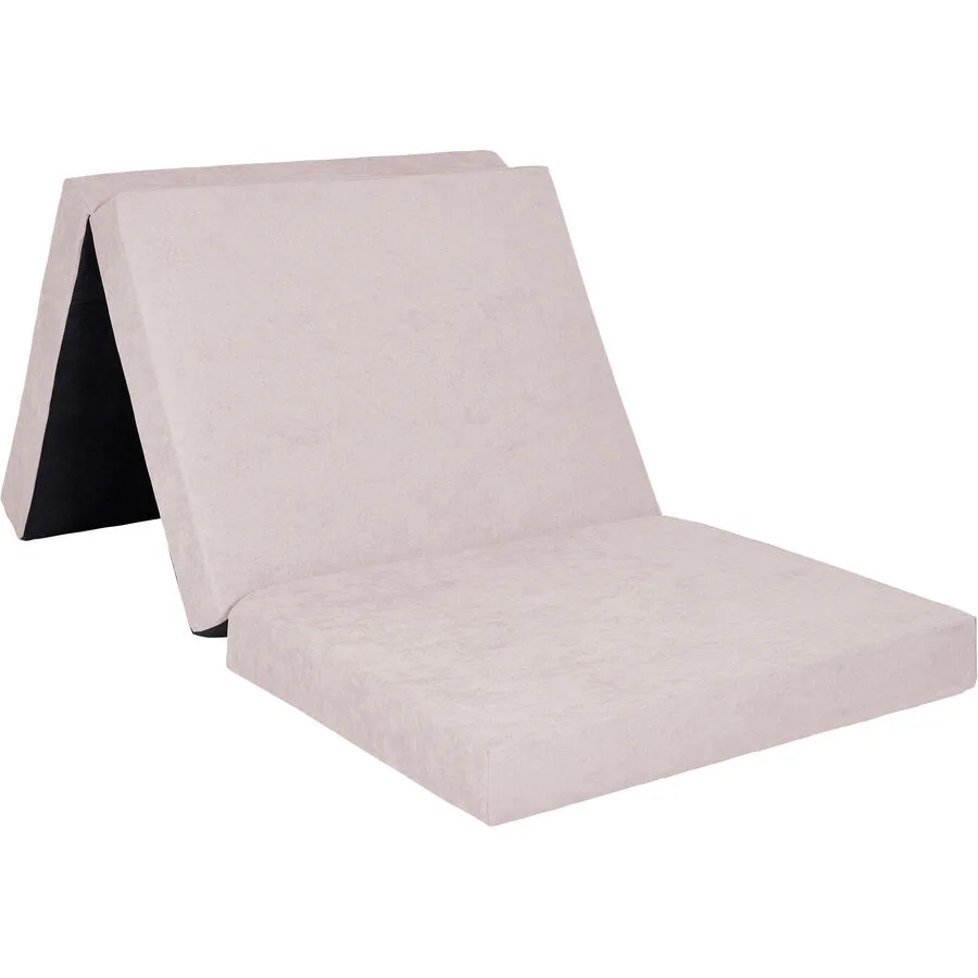 Klappmatratze Teo rosé Polyester Bezug, Schaumstoff 80 x 195 cm H3 - Mittel
