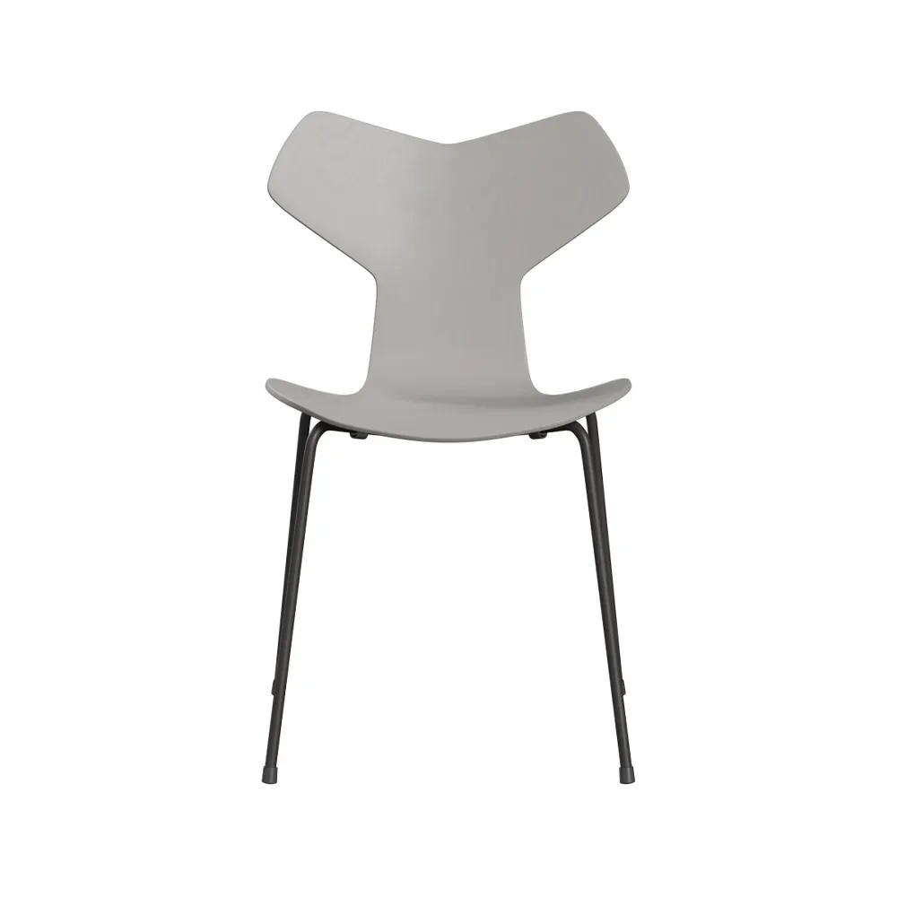 Fritz Hansen Grand Prix 3130 stol Nine grey-målad ask-grafitgrått stativ