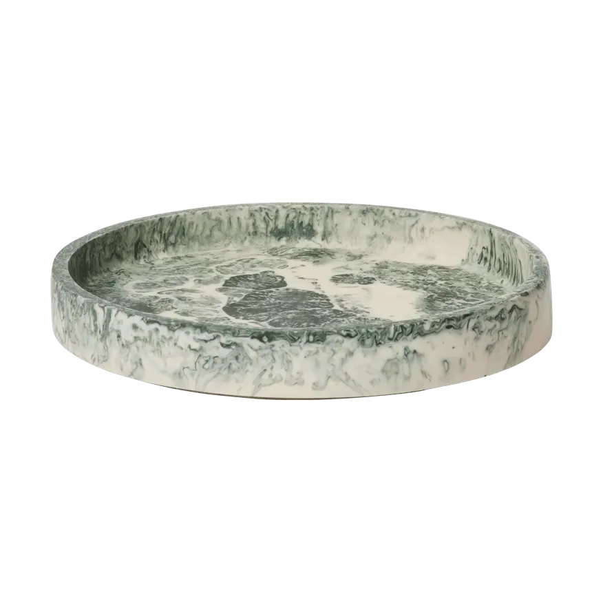 Ferm Living Mist Dekotablett Ø20 cm Emerald-off-white