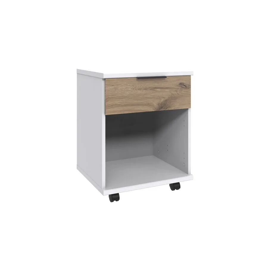 Rollcontainer Nordy weiss/Eiche Nachbildung Holzwerkstoff B 46 H 58 cm