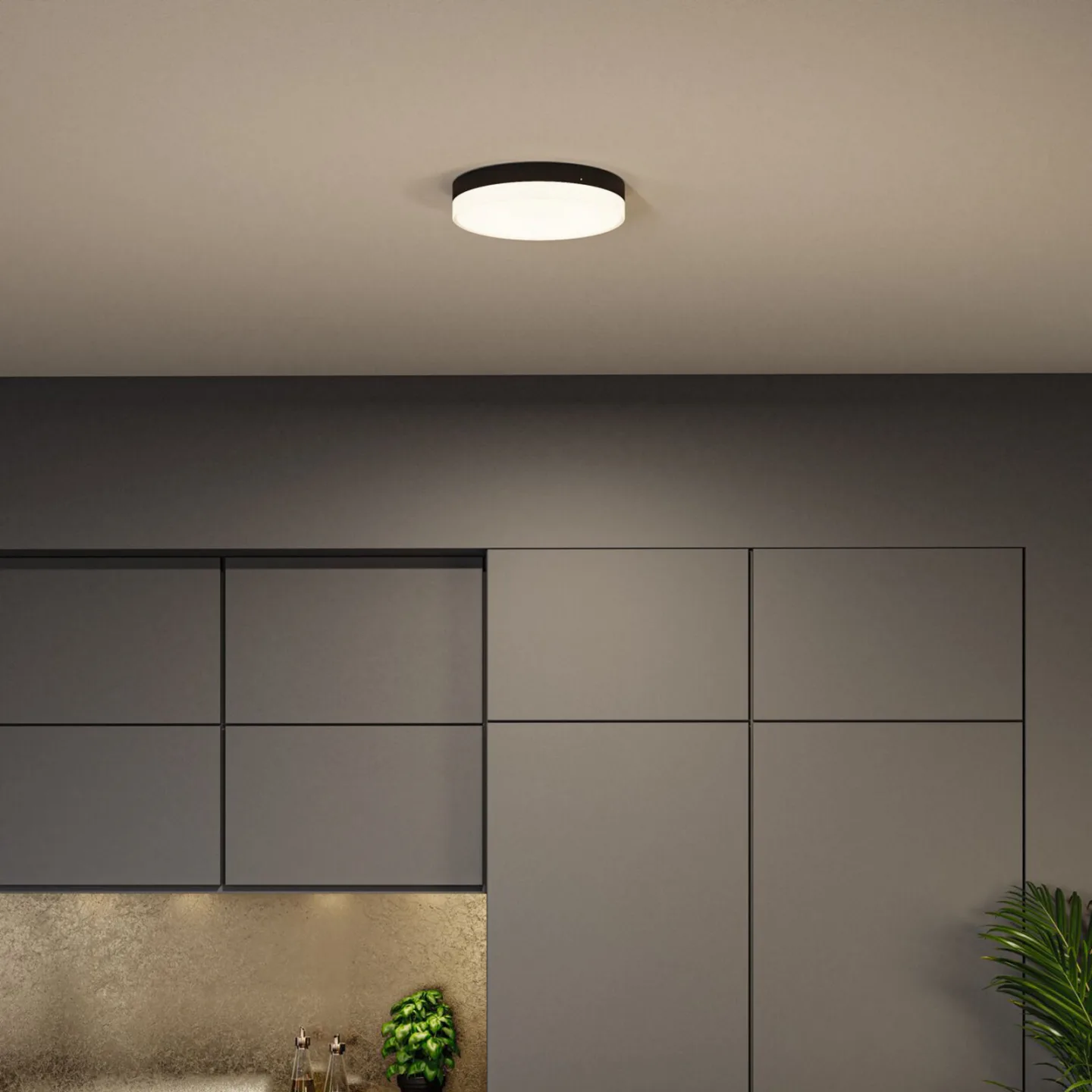 Amalie LED Deckenleuchte 3-step Dim. Matt Schwarz - Paulmann - Wohnzimmer - Modern - Aluminium - Bündig