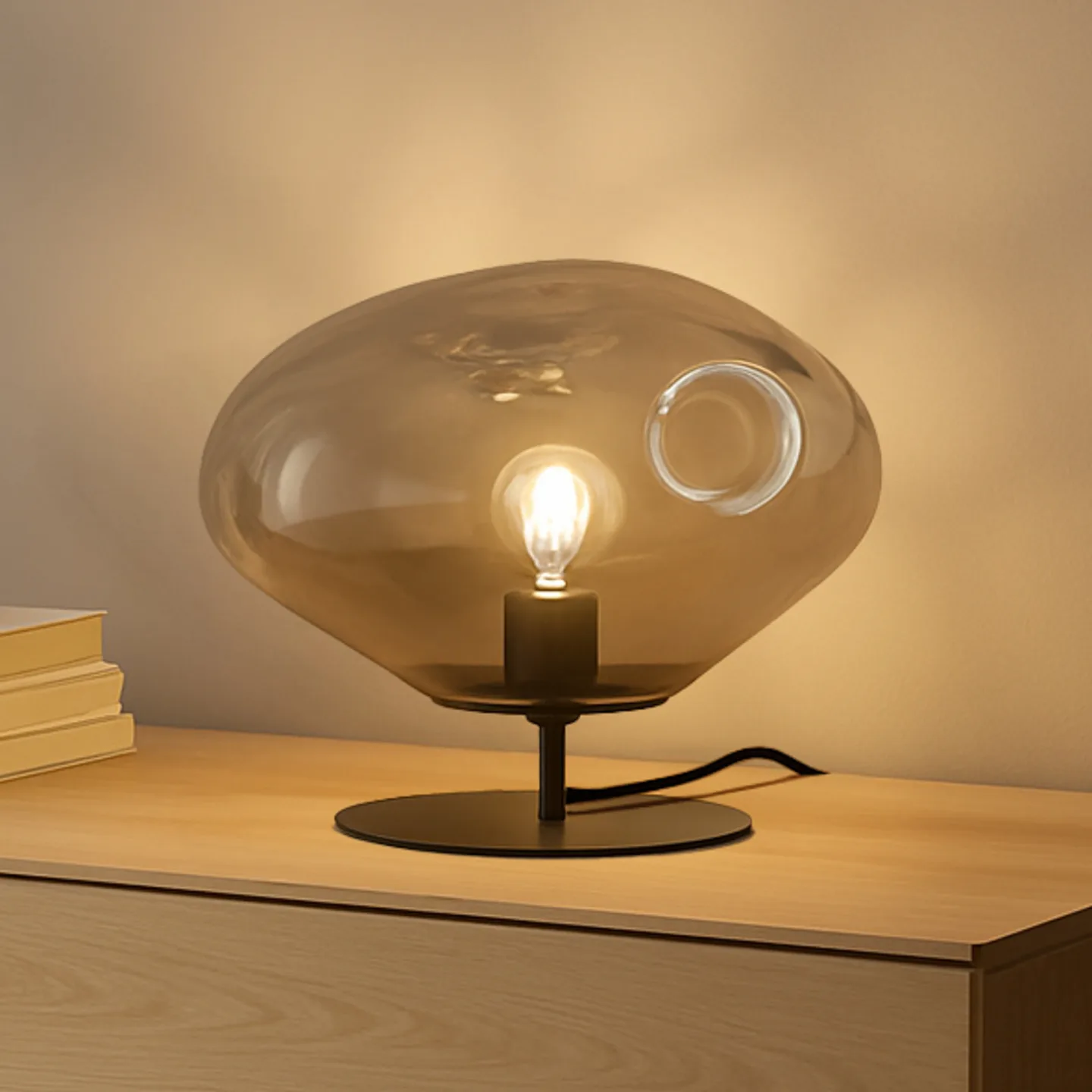 Lelia Bordslampa Ø35 Røyk Grå - Lindby - Matsal - Design - Glas - Med en ljuskälla