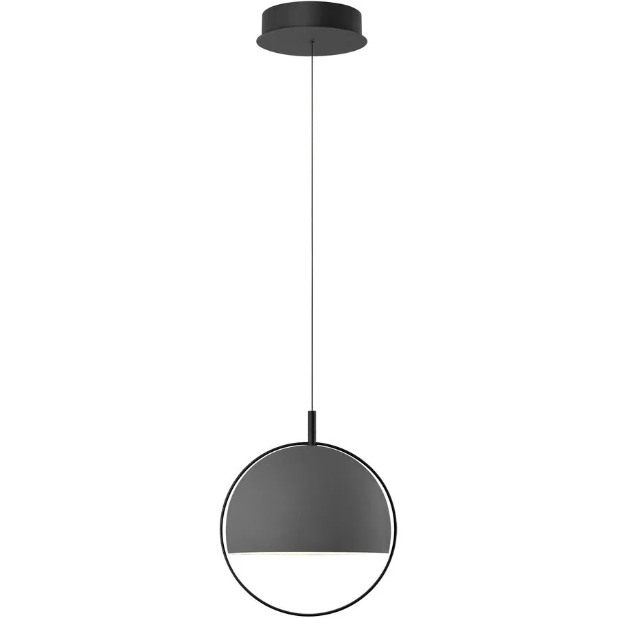Pendellampe Hoop Schwarz Aluminium/Eisen 30 cm - LED - Lichtfarbe: Warmweiss - LED Energiesparlampen