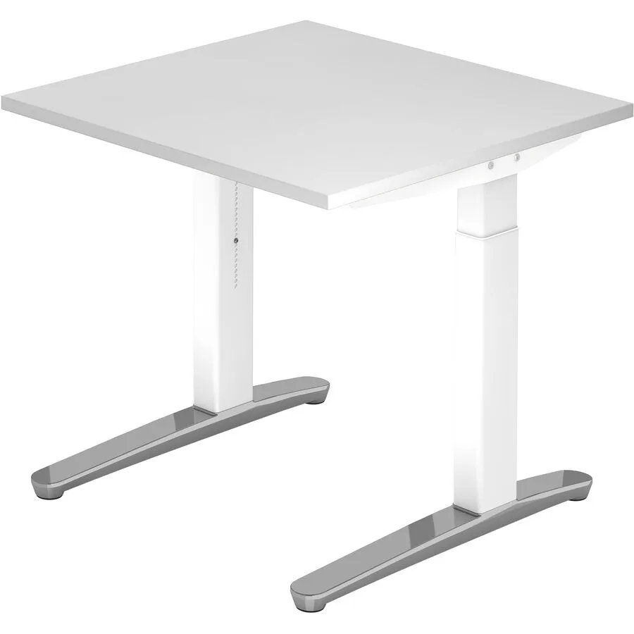 Schreibtisch Office weiss Holzwerkstoff Höhenverstellbar B 80 T 80 cm