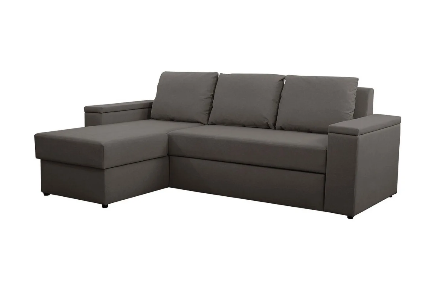 Herosa 3-sits Bäddsoffa med Divan med Förvaring - Mörkgrå