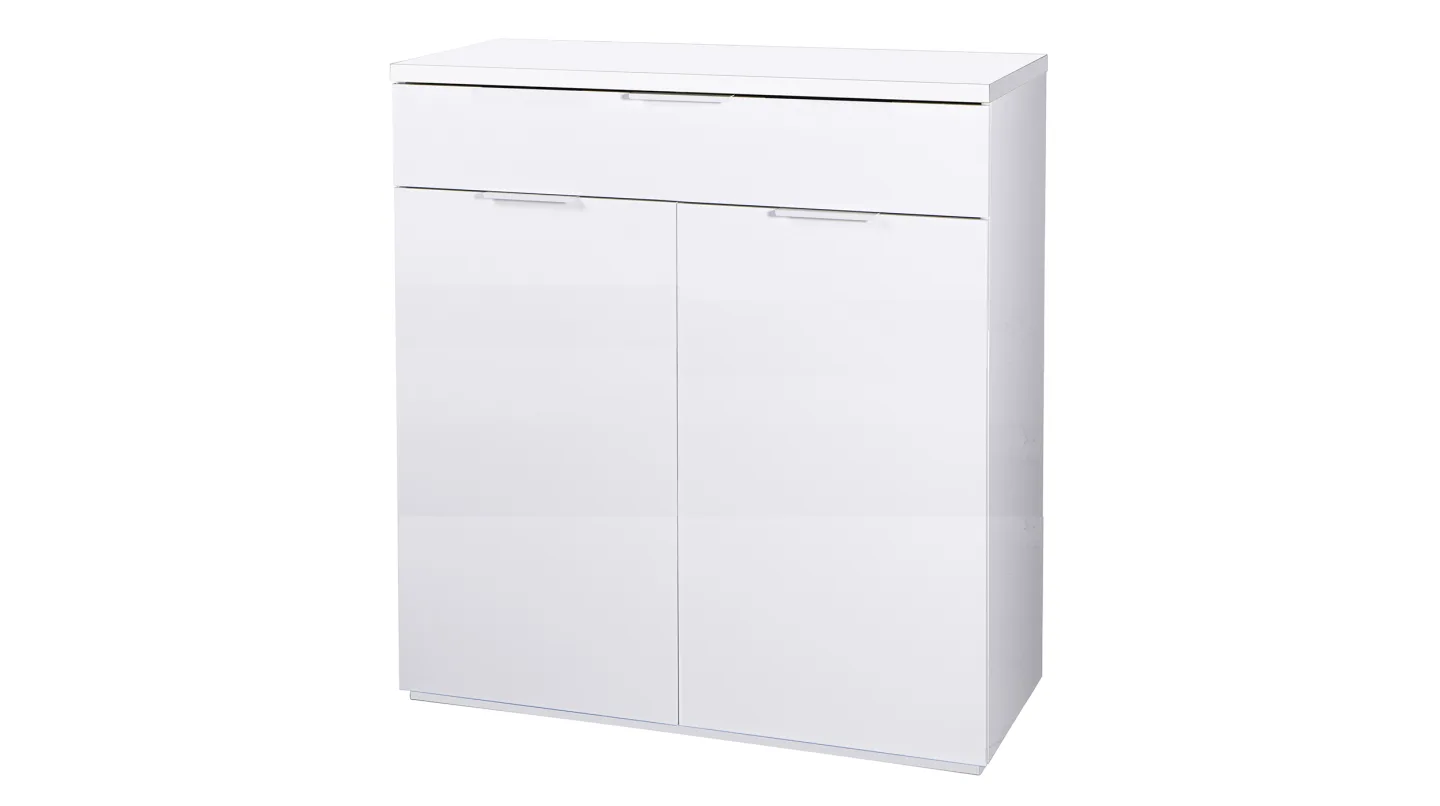 Schuhschrank weiß hochglanz 82 x 102 cm 2 Türen - MUNDI