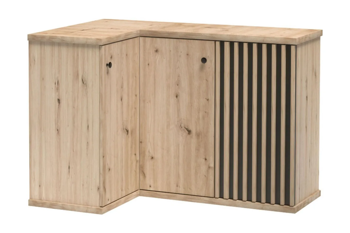 Aldbrough Hörnbyrå 123x86x82 cm - Natur/Svart