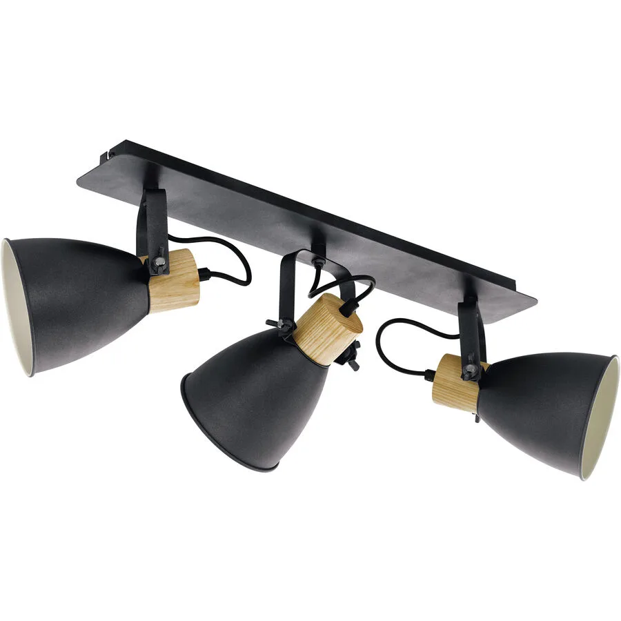 Eglo Spot Coswarth Grau Stahl/Holz 14 cm 24 cm - Farbe: anthrazit - Material: Holz/Stahl