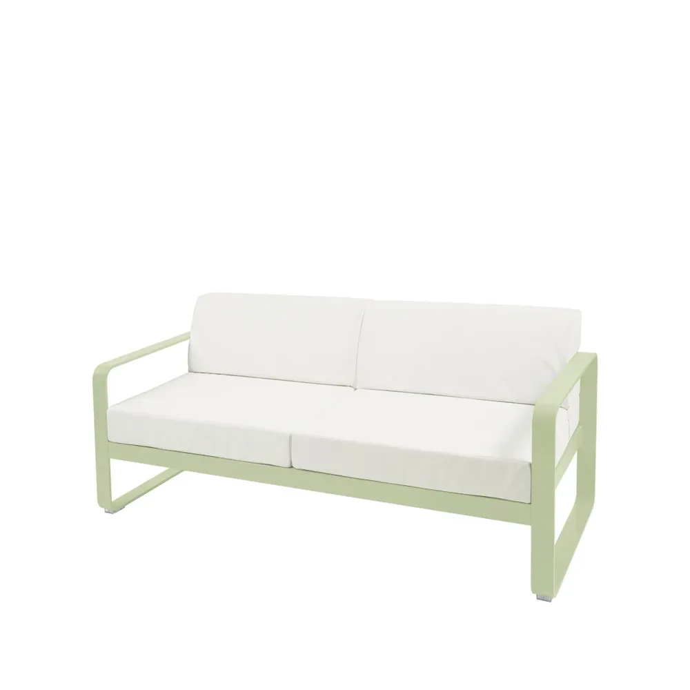 Fermob Bellevie 2-sits soffa Willow green (grön), off-white dyna