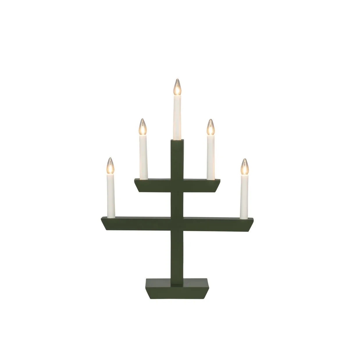 Konstsmide - Träljusstake 5ljus - Adventsljusstake - Mörkgrön