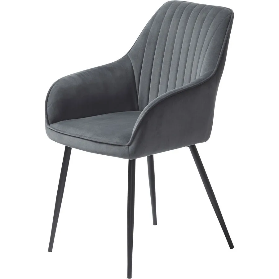 Stuhl 2er-Set Nort dunkelgrau Polyester