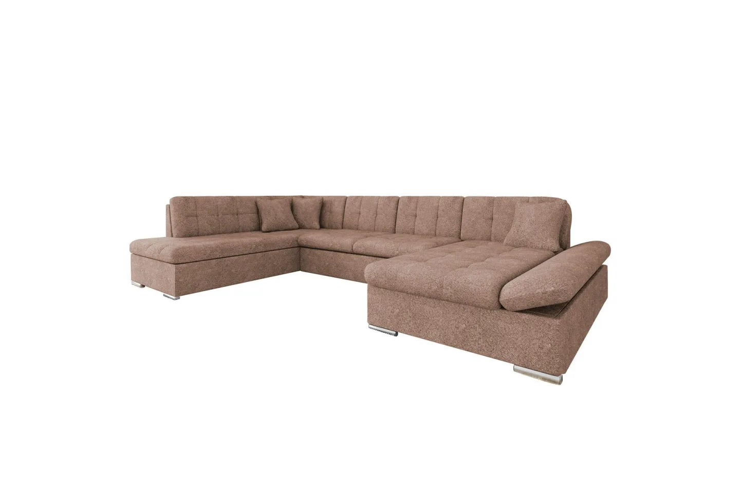 Zumar Bäddsoffa med Divan och Schäslong 4-sits i Bouclé - Rosa