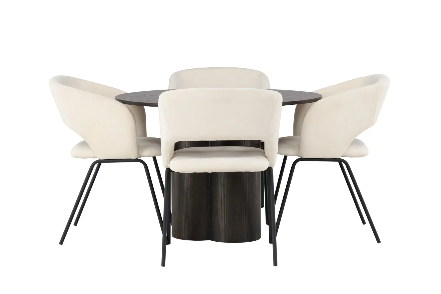 Olivia Matgrupp 110 cm Rund med 4 Day stolar - Mocca