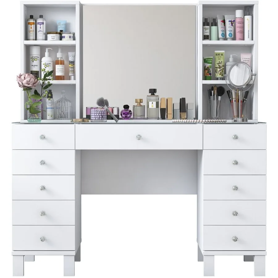 Schminktisch Georis weiss Holzwerkstoff B 120 T 40 cm H 133.8 cm