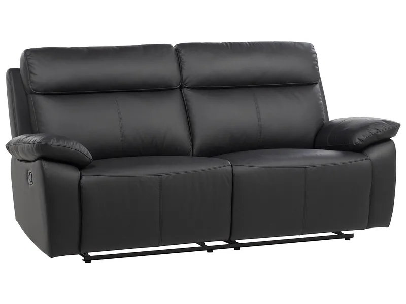 3er Sofa BOSCARI Echtleder schwarz